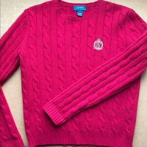 Lauren Ralph Lauren Red wool Cable Knit Cardigan